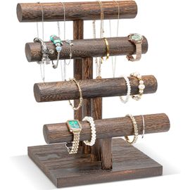 Nbgcm-Procase Présentoir Bracelet En Bois, Porte Bracelet, Support Bracelet Détachable À 4 Niveaux, Porte Bijoux Pour Bracelet Montre Élastique Cheveux -Brun, Pc-08364884