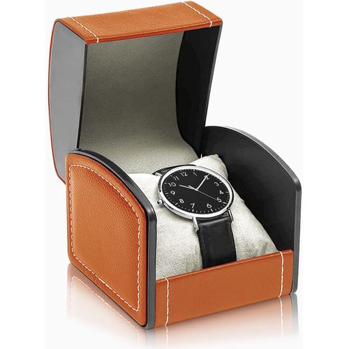 Boîtier De Montre Simple, Montre En Cuir Synthétique Avec Coussin Amovible, Boîte De Rangement Pour Bijoux, Boîte De Rangement Portable, Carrée, Support Pour Montres
