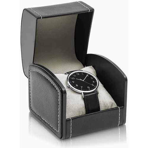 Kal-Boîtier De Montre Simple, Montre En Cuir Synthétique Avec Coussin Amovible, Boîte De Rangement Pour Bijoux, Boîte De Rangement Portable, Carrée, Support Pour Montres