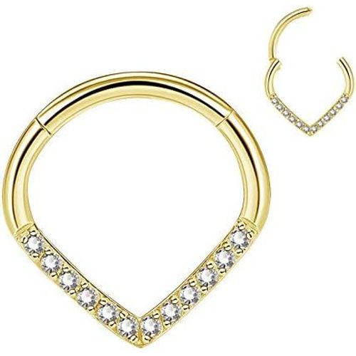 Tianyi-Boucles D'oreilles Créoles À Charnière En Forme De Larme En Acier Inoxydable 316l Cz Pour Cartilage Hélix, Tragus, Daith, Septum