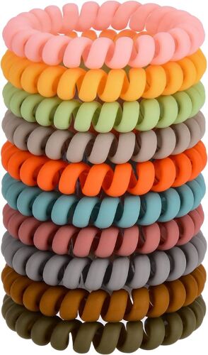 Élastiques En Spirale Pour Femmes, Lot De 10, Sans Pli Et Sans Dommage, Pour Queues De Cheval Et Bracelets, Accessoire Pour Cheveux Filles
