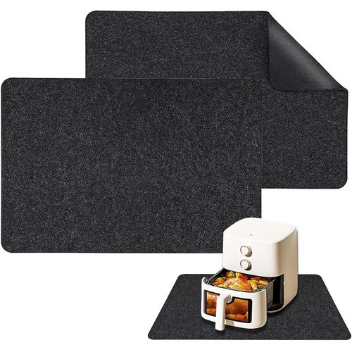 Anw-2 Pieces 30×44cm Protege Plan De Travail Cuisine,Protection Plan De Travail Cuisine,Air Fryer Heat Resistant Mat,Non Slip And Waterproof,Felt Mats For Air Fryer,Microwave Oven,Juicer
