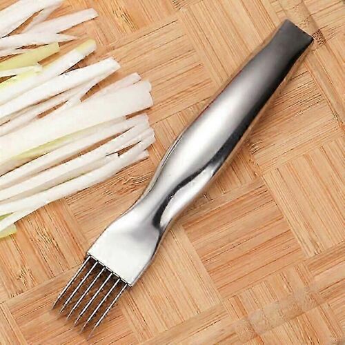 Oignon En Acier Inoxydable Trancheuse D'oignons De Printemps Coupe-Légumes Râpe Couteau De Coupe De Légumes Gadgets De Cuisine