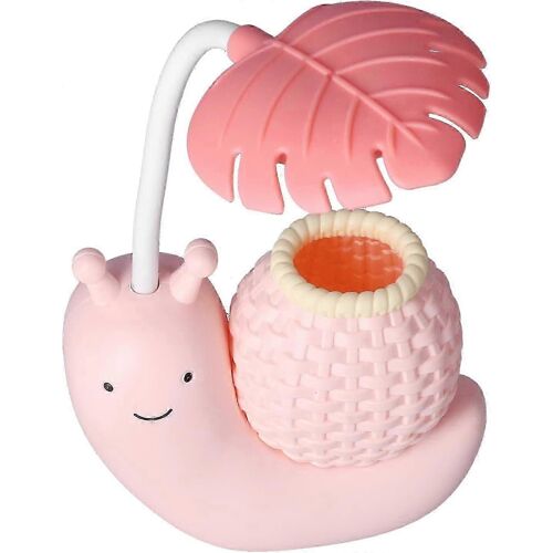Lampe de bureau LED avec porte-stylo Support de dessin animé Charge USB multifonction Lampe de bureau mignonne pour les enfants des étudiants (rose)