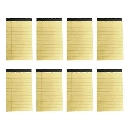 Blocs-Notes Jaunes 5x8 Blocs-Notes,Paquet De 8 Petits Blocs-Notes 5x8 Collège Ligné Perforé Bloc-Notes Pour Le Travail
