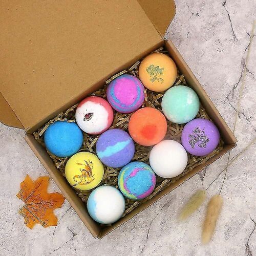 Bombes De Bain Coffret Cadeau 12 ,Beurre De Coco De Karité Peau Sèche Hydrater,Parfait Pour Le Bain Spa Moussant. Idée De Cadeaux D'anniversaire Pour La Fête Des Mères Faite À La Main Pour Elle / Lui