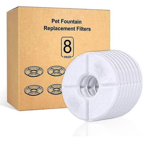 Filtre D'abreuvoir Pour Chat Petiigo,Filtre De Remplacement Pour Fontaine À Eau Avec Résine Et Charbon Actif,Fontaine À Eau Pour Chats Filtres Pour Chats Et Chiens - 8 P