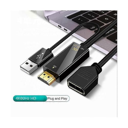 Câble convertisseur mâle vers Displayport femelle compatible HDMI 4K@60Hz câble adaptateur convertisseur compatible HDMI vers DP
