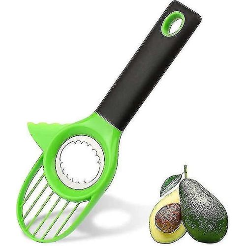 Outil de trancheuse d'avocat 3 en 1 avec poignée,éplucheur de couteau à avocat multifonctionnel,dénoyauteur et coupe-avocat (noir + vert)