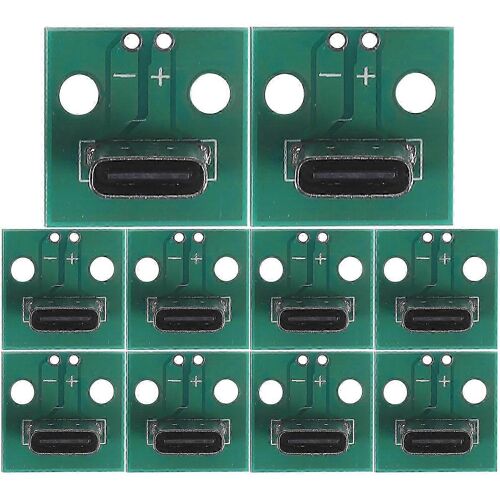 10pcs USB C Carte de réceptacle Adaptateur de lecteur de PCB Carte de connecteur USB C à 6 broches