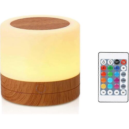 Veilleuse Mini Multicolore 360 Lampe De Chevet Veilleuse Rechargeable Avec Télécommande À Luminosité Réglable Au Toucher