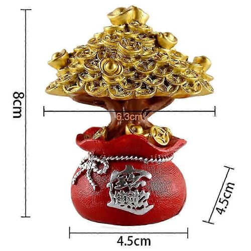 2x arbre porte-bonheur argent arbre ornements Feng Shui Feng Shui Statue Bonsaï Feng Shui Arbre Intérieur Extérieur Décor Artisanat