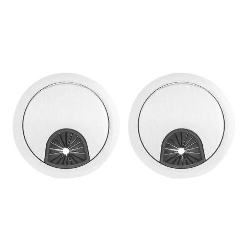 2x Ordinateur Pc En Acier Inoxydable 50 Mm De Diamètre Bureau Oeillet Câble Trou Couvercle