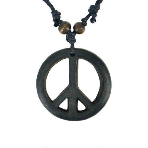 Signe De Paix Os Résine Sculpture Pendentif Collier Amulette Cadeau Porte-Bonheur Tribal Mode Bijoux