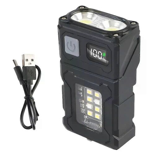 Lampe de poche portable rechargeable à angle réglable Randonnée Camping de travail Lampe latérale de lumière d'urgence multifonctionnelle
