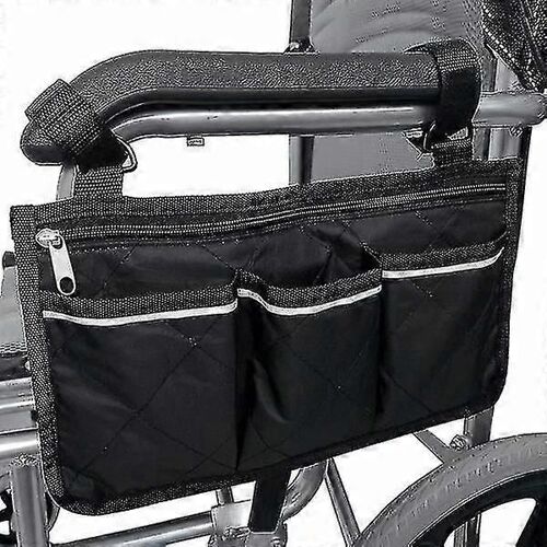 Sac Pour Fauteuil Roulant (Noir, 32,5 X 18 Cm) Avec Poches, Fauteuil Roulant