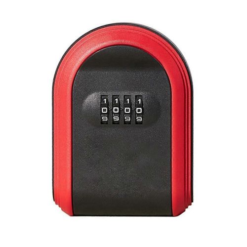 Coffre-fort à clés résistant aux intempéries 4 chiffres combiné,noir et rouge