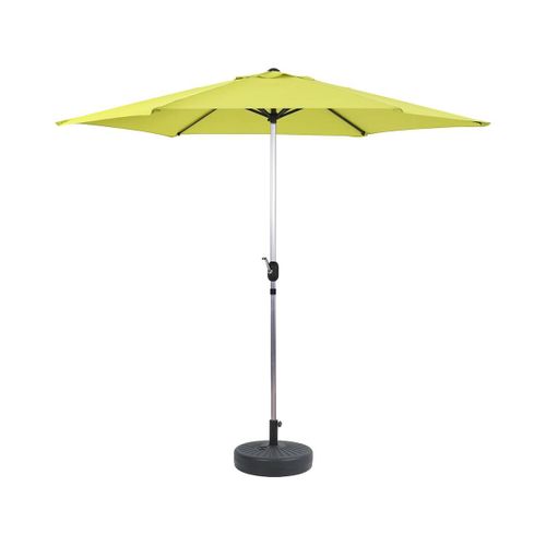 Parasol Jardin Droit Alu Sol - Rond - Ø 3m - Vert - Avec Pied Lesté