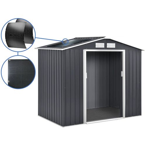 Abri De Jardin Métal- 'vegas'- 2.7 M² Avec Panneaux Solaires