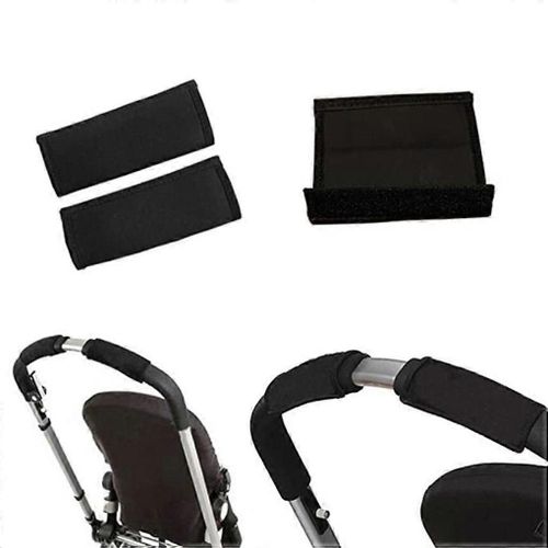 2pcs Poussette Bébé Poignée Barre Couverture Chariot Accoudoir Antidérapant Nylon Tissu Couverture Poignée Manchon Poussette Bébé Poignée Housse