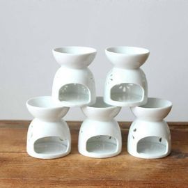 Artisanat en céramique Évidé Aromathérapie Poêle Chandelier créatif Fait à la main Fleur creuse motif Décoration artisanale