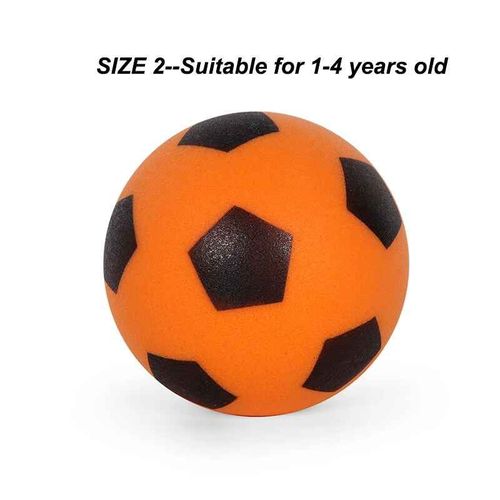 Ballon De Football En Mousse Pu Pour Enfants,Ballon Rebondissant Silencieux,Jeu De Sport D'intérieur,Adapté Aux Garçons De 1 À 10 Ans,Taille 2/3 -Taille 2-Orange