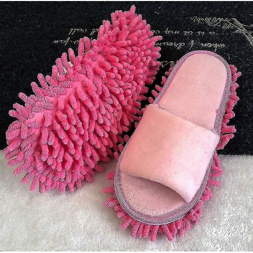 (39-42-Adulte-Homme-Rose) Chaussons Vadrouille Chaussettes De Sol Paresseux Chaussures Polissage Rapide Nettoyage Poussière Pantoufles