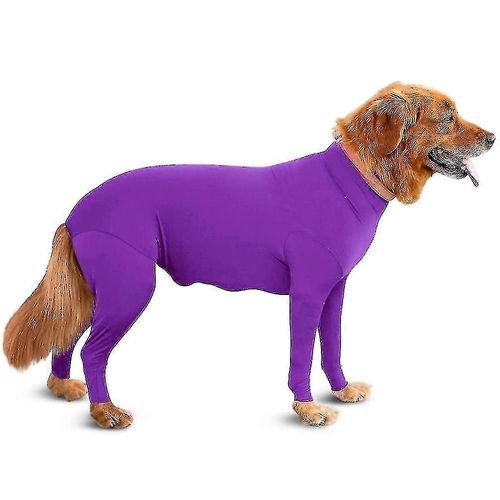 (L-Violet) Combinaison De Sport Pour Chien - Perte De Poils De Chien Pour La Maison, La Voiture, Les Voyages, Chemise Apaisante Pour L'anxiété, Protection Uv Et Anti-Tiques