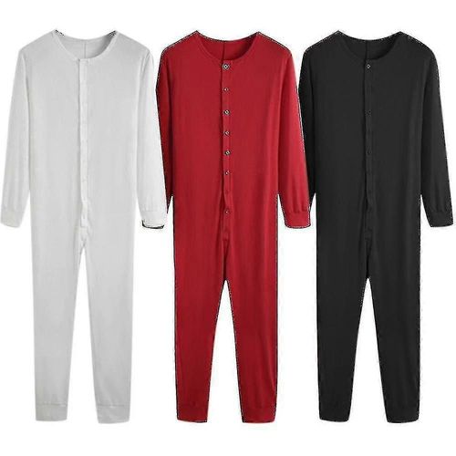 (L-Adulte-Homme-Noir) Pyjama De Nuit Une Pièce Pour Homme