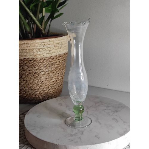 Vase tulipe verre craquelé