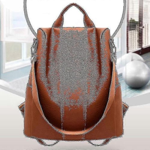 (Noir) Sac À Dos Antivol Étanche En Cuir Pu Pour Femme, Grand Sac À Bandoulière