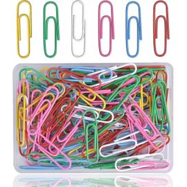 Lot De 100 Trombones Colorés, Antirouille, En Métal Revêtu, Pour Documents Scolaires Et De Bureau