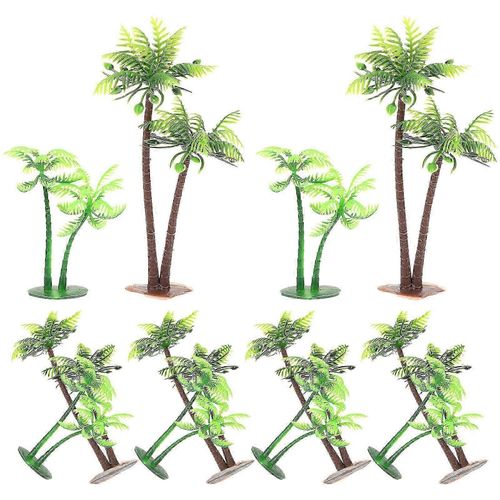 Lot de 12 modèles d'arbres à noix de coco, aménagement paysager, modèle de train, échelle ferroviaire, cocotiers