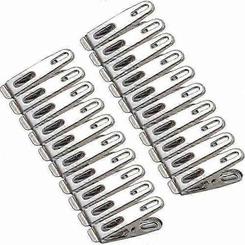 Lot de 20 pinces à linge INOX, 5 cm Petites pinces à linge en métal Pince à linge en acier inoxydable Pince à linge (Argent)