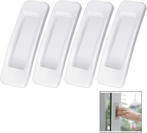 Poignée de porte coulissante adhésive 4 pièces - Blanc
