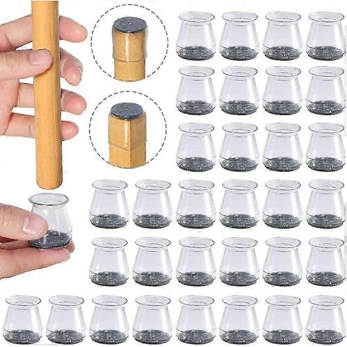 Lot De 32 Petits Protège-Pieds De Chaise Transparents, Patins En Feutre Et Silicone