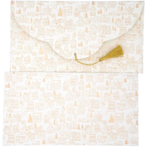 Papertree Lot De 5 Enveloppes Cadeau Merry 19*10 Ivoire