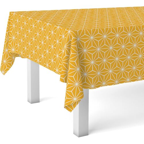 Sjzg-Polygon Nappe En Toile Cirée Moutarde 220 X 140 Cm