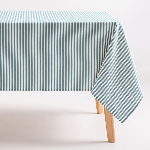Nappe Anti-Taches Carrée En Tissu Coton Imperméable À Rayures D'eau De Mer, 160 X 160 Cm