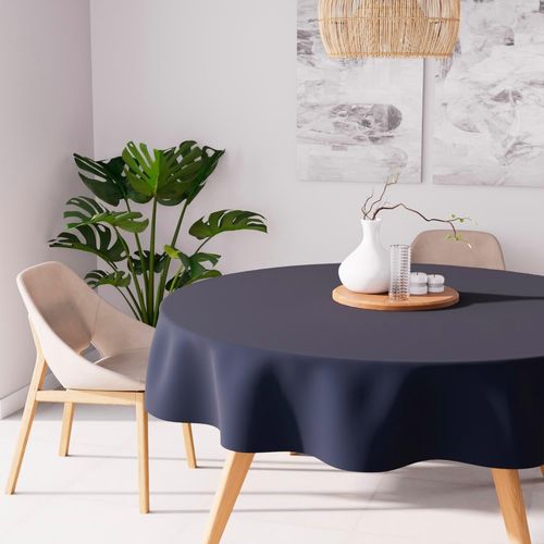 Tianyi-, Alix Nappe Ronde Anti-Tâches, Polyester, Bleu Marine, Diamètre 180 Cm