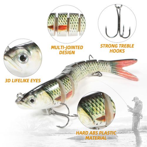 Taruor 140mm Multi-ArticuléS AppâTs RéAlistes 8 Segments PêChe AppâTs MéNé Leurres Artificiels Durs Leurres MatéRiel De PêChe
