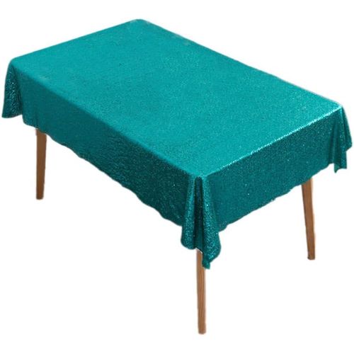 Nappe À Paillettes - Rond - Paillettes - Protection Et Chemin De Table Décoratif - Couleur Unie - Pour Anniversaire, Mariage, Fête, Salle À Manger, Noël - Vert A - 120 Cm X 240 Cm