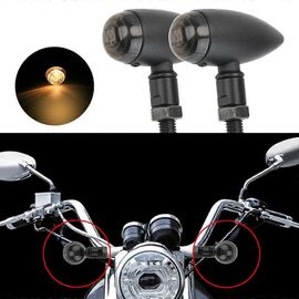 Dc 12v 2pcs / Set Feu Arrière Moto Bullet Clignotants Clignotant Lampe Pour Cruiser Chopper Cafe Racer Indicateurs Lumières