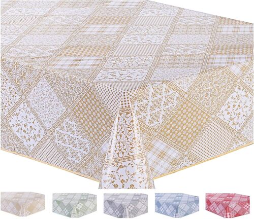 Kalanka-Nappe Toile Cirée Pvc Rectangulaire 140 X 180 Cm Beige