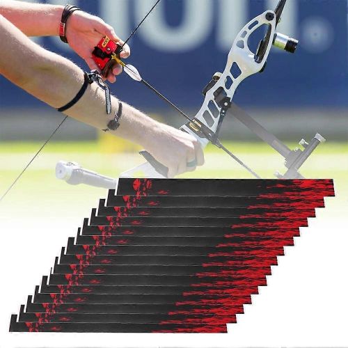 15pcs Archery Sticker Universal Durable Archery Wrap Sticker Crâne Rouge Diy Shaft Stickers Wraps Archery 193 * 18 * 01cm Taille