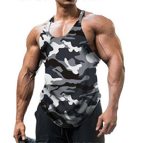 Camouflage Été Fitness Débardeur Hommes Musculation Nouveaux Gymnases Vêtements Fitness Hommes Chemise Slim Fit Gilets Maille Maillots Muscle Tops