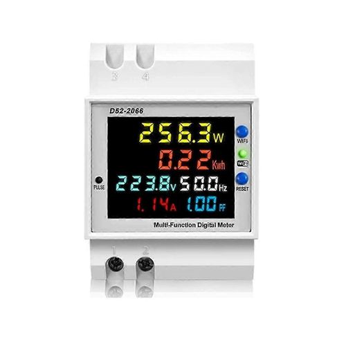 Tuya WiFi Compteur d'électricité à affichage numérique intelligent Tension sur rail DIN Compteur de courant Facteur de puissance Fréquencemètre A Edition