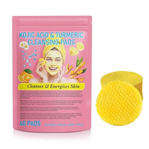 80pcs Curcuma Acide Kojic Exfoliant Tampons Nettoyants Doux Nettoyant Pour Le Visage Outil Fournitures De Soins Du Visage 