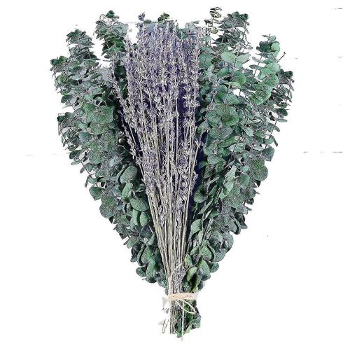 15 Pcs Tiges D'eucalyptus Séchées Préservées Et Bouquets De Fleurs De Lavande Pour La Douche,17 Pouces De Feuilles D'eucalyptus Tiges Plante De Douche Szrh A-F 