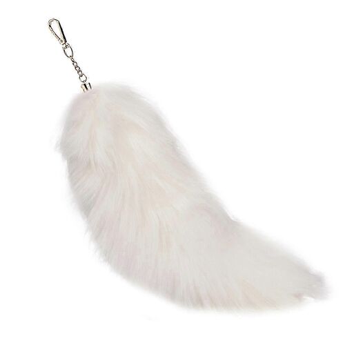 Élégant Renard Queue Porte-Clés Sac Souple Breloque Pendentif Accessoire De Mode Portable Pour Un Usage Quotidien Et Occasions Spéciales Blancblanc Szrh A-M